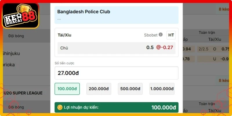 Cách tính tiền trong cá độ bóng đá hòa kèo tài xỉu hoàn tiền